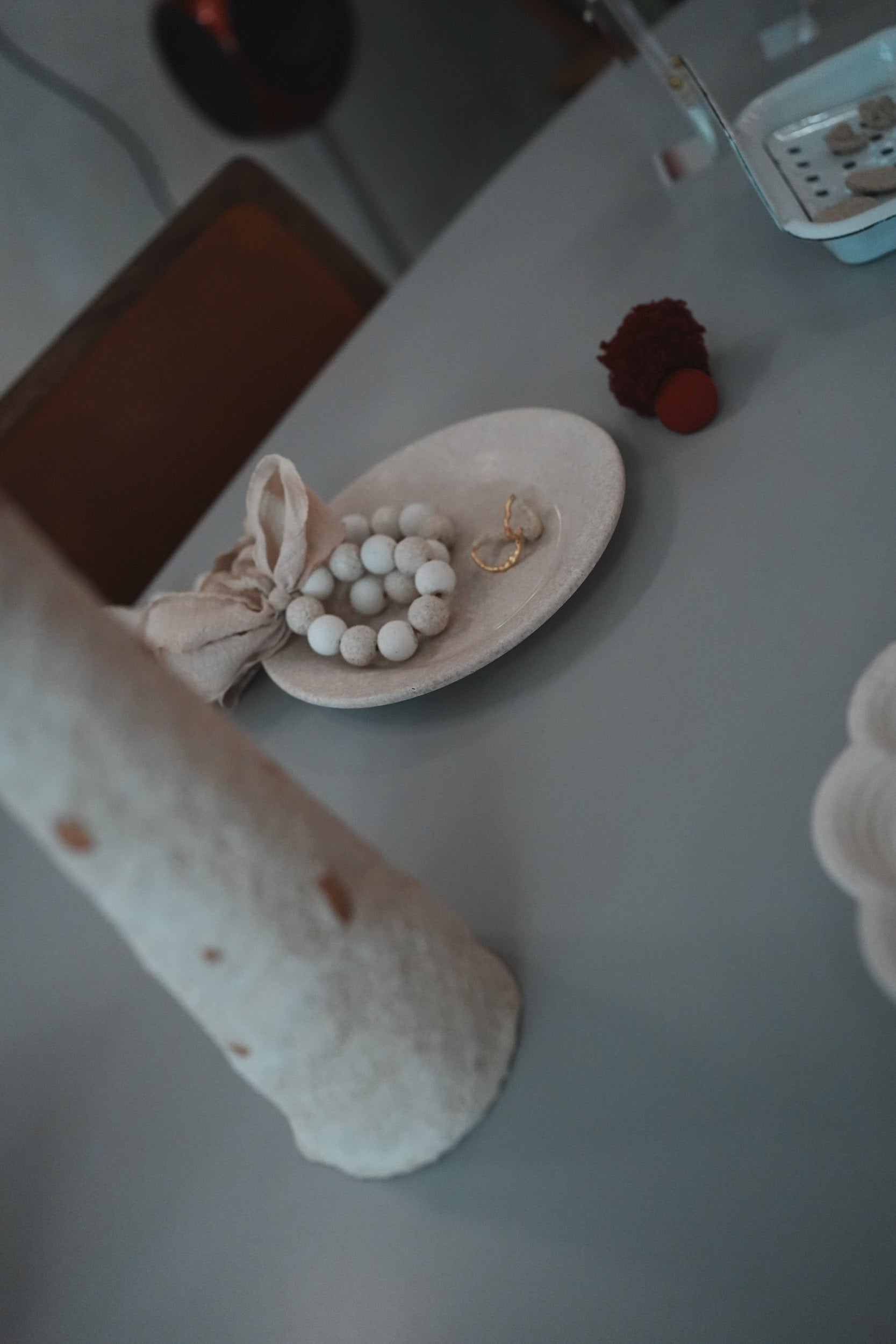 【無名屋】蛋殼手感圓珠．餐巾環 (一對)